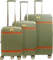 FUL Tommy Bahama Rolling Luggage, Hard-Sided Suitcases with Spinner Wheels, Olive, 3 Piece Set, Tommy Bahama 3-Piece Rolling Luggage Set, Hard-Sided Suitcases with Spinner Wheels