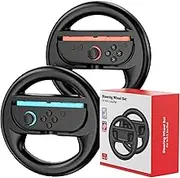 CloudValley for Joy-Con 2 Steering Wheel for Nintendo Switch 2 - Racing Wheel for Mario Kart World & Racing Games Accessories- Ergonomic Non-Slip Controller Console (2 Pack, Black)