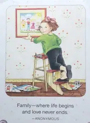Mary Engelbreit Handmade Magnet-Family-Where Life Begins And Love Never Ends