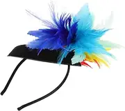 [PACKOVE] Colorful Plume Fascinator Hat for Women Lightweight Headpiece for Weddings Tea Parties Halloween and Events Unique Stand out Comfortable Headband for All Day Wear