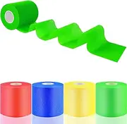 4 Pieces Foam Underwrap Tape Bandage Wrap Sports Pre-wrap Athletic Tape for Elbow Ankles Wrists Hands and Knees (Red&Blue&Yellow&Green)