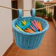 Small Pegs Basket Clothesline Hanging Wicker Laundry Bag Bucket Holder Storage