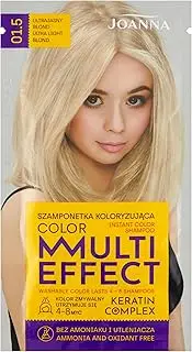 JOANNA Multi Effect Tint Shampoo - Hair Dye Shampoo in Bag - Durability 4 to 8 Washes - Hair Dye without Ammonia and Oxidant - Ultra Light Blonde