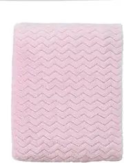 [CREVENT] 76x102cm Light Cozy Plush Fluffy Warm Fleece Stroller Blanket for Girl Infant Toddler Crib Cot Stroller (Wave Baby Pink)