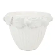 Vietri Rustic Garden Acanthus Leaf Small Cachepot