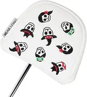 Putter Cover - Waterproof PU Golf Putter Headcover | Sport Maintenance Cute Skull Pattern Accessories Buckle Closure for Course Training