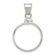 Sterling Silver Wideband Distinguished Coin Jewelry Polished 19.1 X 1.5mm $0.01 Screw Top Bezel Pendant