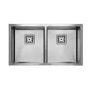 SWEDIA Dante Stainless Steel Kitchen Sink - 800mm Double Bowl - 1.5mm Thick - Top/Under Mount