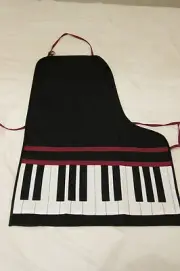 Piano Apron Party Hostess Workshop Cooking Gifts Piano Keys Music 100% Cotton