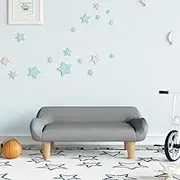 Light Grey Kids Sofa 70x40x24 cm - Plush Fabric Chair for Toddlers and Kids, Comfy and Soft Couch with Sturdy Pine Frame, Ideal for Children's Room Decor