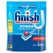 Finish Power Lemon Dishwashing Tablets - 40 Pack