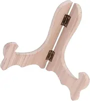 LIFKICH 4pcs Wooden Plate Display Stand Folding Easel Rack for Tea Cakes Photos Books Home Large Paulownia