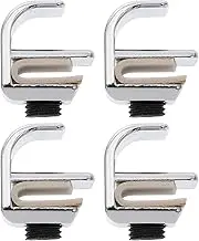 OSALADI Hole- Glass Door Handle Clips Zinc Alloy Silver Drawer Pulls for Kitchen Bathroom