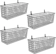 4 Set Extra Large Hanging Wall Basket for Storage Wall Mount Sturdy Steel Wire B