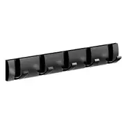 Thickened Invisible Hook 5 Hook Wall Mounted Coat Rack Folding Hideaway Coat Hooks Door Rear Key Holder Fitting Room Wall Hooks 40cm Noir