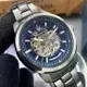 MASERATI 瑪莎拉蒂男錶 44mm 黑圓形精鋼錶殼 寶藍色鏤空, 中三針顯示, 運動錶面款 R8823121001