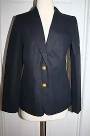 J.CREW RHODES BLAZER IN LINEN SIZE 4 NAVY E9766 $178