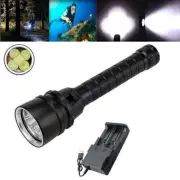 100m Waterproof Dive Torch LED Flashlight UnderWater Light Scuba Diving Lamp