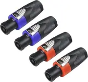 MAD OWL 4 Packs Speakon Connector, Suitable for Nl4fx Speakon Plug Connectors Speakon Cables, 4 Pin Female to Nl4fc Male Converter Nl2fx Plug 4 Pole for Speakers Powercon Twist Lock