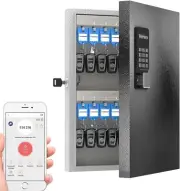 32 Key Lock Box Wall Mount, Smart Key Cabinet One Time Password/APP Bluetooth/Fi