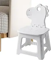 Kids Step Stool, Bunny Dinosaur Portable Folding Chair with Back Support, Thickened Seat for Home, Bathroom, Travel and Picnic, 9.06x7.09x14.96/10.83x9.25x18.11 inches