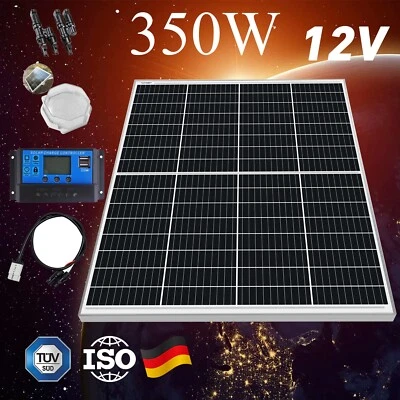 350W Fixed Solar Panel Kit Home Mono Cell With 30A 12V 24V PWM Regulator USB AU
