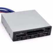 USB 3.0 3.5 Internal Card Reader With HUB Micro SD SDHC MMS XD M2 CF Black