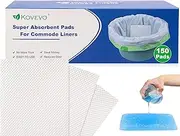 150 Pcs Commode Absorbent Pads for Bedside Toilet Chair Bucket, Commode Liners Pads, Disposable Bedside Commode Pads with Absorbent Gel, Portable Toilet Pads for Medical Care