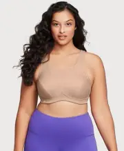 NEW Glamorise 1066 No Bounce Cami Sports Bra US 36G UK 36F Cafe