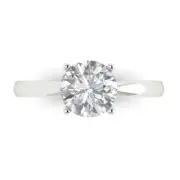 White Gold Solitaire Promise Ring, 1.5 ct Round Cut Simulated Diamond