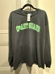 U.S. Coast Guard USCG Four Leaf Clover Black Long Sleeve T-Shirt - Size M - NWT!