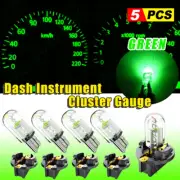 5X T10 green LED Light Bulb For Instrument Gauge Cluster Dashboard w/ Sockets