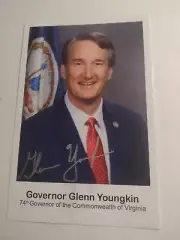 Glenn Youngkin 74th Governor Of Virginia Autographed 5x7 photo RARE