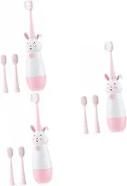 Baluue 3 Sets Sonic Vibrates Children's Electric Toothbrush 2 Replacement Heads Fun