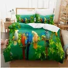 Color Parrot Duvet Cover Pillowcase Single Double Bedding Quilt Cover Pillowcase