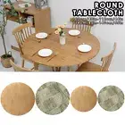 Round Table Cloth Waterproof Farmhouse Table Cover Decorative Wood/Woven