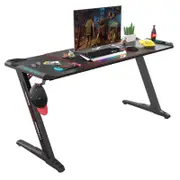 Eureka ERK-Z60-B Ergonomic Z60 Z Shaped Home Office Gaming Computer Desk with RGB Lights