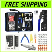 High Precision RJ45 Crimp Tool Set with Durable Cable Tester for Network Setup