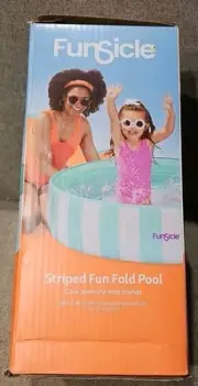 NEW Funsicle Striped Fold Pool Kids 4ft x 12in Beginner Kiddie Swimming