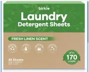 Birkie Laundry Detergent Sheets 85 Sheets Fresh Linen Scent Laundry Sheets