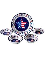 Certified International Stars And Stripes 5pc Melamine Salad/Serving Set