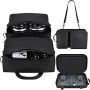 Fenmaru DJ Controller Case for AlphaTheta DDJ-FLX2, Carry Case for Pioneer DDJ-200 / DDJ-WeGO4 / Hercules Inpulse200 / Inpulse200 MK2, Protective Case with Shoulder Strap, Pockets for DJ Controller