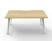 RAPIDLINE RAPID ETERNITY SINGLE SIDED WORKSTATION No Screen 1 Person W1800 x D750 x H730mm Natural Oak Top White Frame
