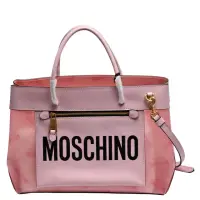 在飛比找momo購物網優惠-【MOSCHINO】經典品牌LOGO手提/斜背包(粉紅色7A