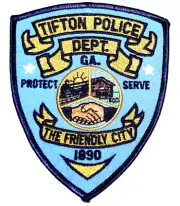 TIFTON – POLICE - GEORGIA GA Sheriff Police Patch HANDSHAKE THE FRIENDLY CITY