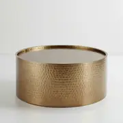 Hudson Hammered Barrel Coffee Table - Brass