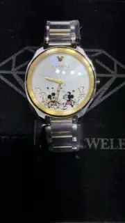 Citizen Disney Falling Mickey & Minnie Silver Dial Two-Tone Ladies Watch