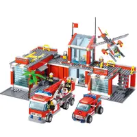 在飛比找蝦皮商城精選優惠-8051火警系列積木玩具城市警察局可動人偶6725兒童玩具禮