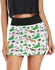 [RPLIFE] Breeds Dogs Natural Ducks Cartoon Womes Mini Skirt, High Waist Skort, Small Skirt