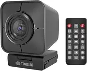 TOALLIN UHD 4K Webcam with Remote Control, 12 Million Pixels, PDAF Auto-Focus, Dual Noise-Reduction Mics, 5X Digital Zoom & Image Mirroring, USB Web Camera for Conferencing/Live-Streaming/Video Calls